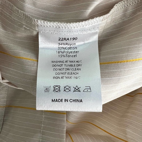 Nap Recliner Classic PJ Shirt Pajama in Stripe Yellow Tan Size Medium - Picture 10 of 10